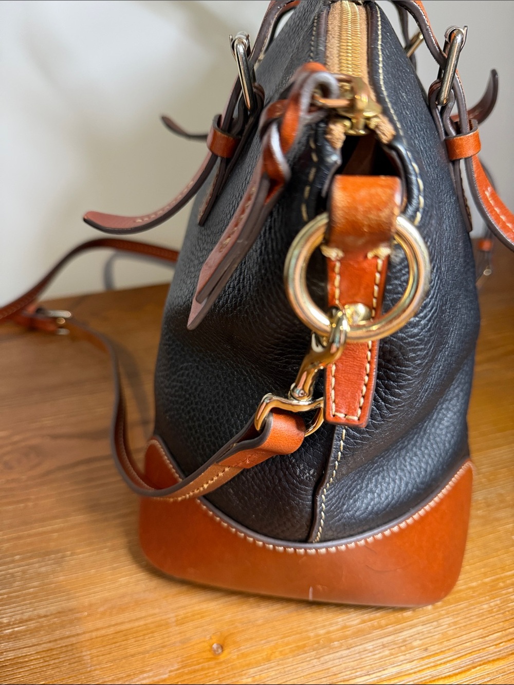 Dooney & Bourke Pebble Grain Domed Satchel in Black Well Loved - Picture 11 of 15